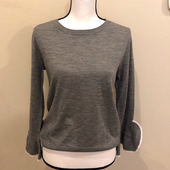 J.Crew Grey Merino Wool Sweater, Sz. M - Picture 1 of 7